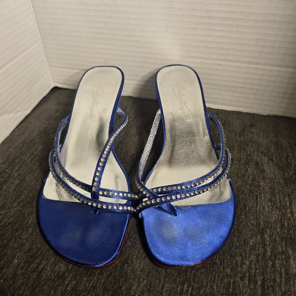 Michaelangelo Marly Rhinestone Strap Slide Sandals Womens Size 7M Formal
